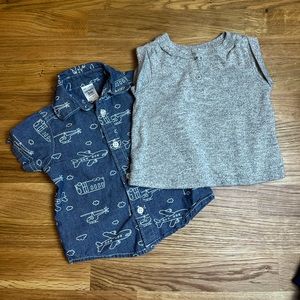💚5 for $20/ set of two summer shirts! Size 3 months